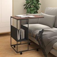Berkfield Home Side Table with Wheels Black 55x36x63.5 cm Engineered Wood