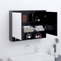 Berkfield Home Bathroom Mirror Cabinet 80x15x60 cm MDF Anthracite in Black | Size: 80 x 15 x 60 cm
