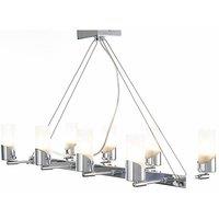Netlighting Kopus Rectangular Pendant On Cable 8 Light G9 Polished Chrome in Grey