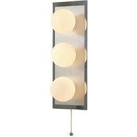 Netlighting IP44 Globe Wall Lamp PullCord Switch 3 Light G9 In Polished Chrome in Grey