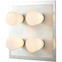 Netlighting IP44 Cone Flush Ceiling 4 Light G9 Polished Chrome & Aluminium in Grey