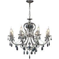 Netlighting Luna Crystal Ceiling 8 Light E14 Black ChromeCrystal