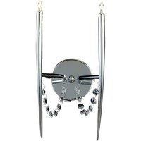 Netlighting Zest Wall Lamp 2 Light G4 Polished ChromeCrystal NOT LEDCFL Compatible in Grey
