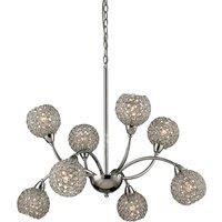 Netlighting Escado Pendant 8 Light E14 Polished ChromeCrystal in Grey