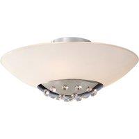 Netlighting Amada Flush Ceiling 6 Light G9 Polished ChromeOpal White Glass in Grey