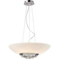 Netlighting Amada Pendant 6 Light G9 Polished ChromeOpal White Glass in Grey