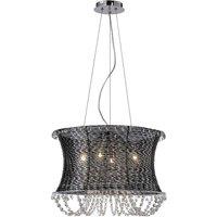 Netlighting Lanzo Pendant Round 4 Light E14 Black ChromeCrystal