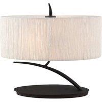 Netlighting Eve Table Lamp 2 Light E27 Small Anthracite with White Oval Shade in Black
