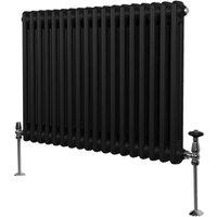Monstershop Traditional 2 Column Radiator - 600 x 832mm - Black