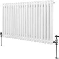 Monstershop Traditional 2 Column Radiator - 600 x 1012mm - White