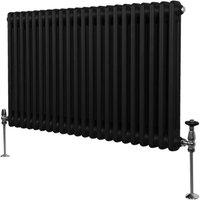 Monstershop Traditional 2 Column Radiator - 600 x 1012mm - Black