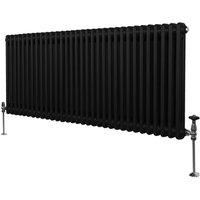 Monstershop Traditional 2 Column Radiator - 600 x 1462mm - Black