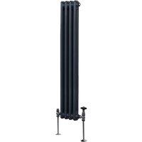 Monstershop Traditional 2 Column Radiator - 1500 x 202mm - Anthracite Grey
