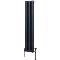 Monstershop Traditional 2 Column Radiator - 1800 x 292mm - Anthracite Grey