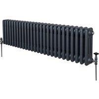 Monstershop Traditional 3 Column Radiator - 300 x 1192mm - Anthracite Grey