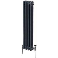 Monstershop Traditional 3 Column Radiator - 1500 x 202mm - Anthracite Grey