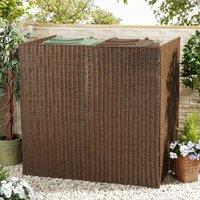 Gainsborough Double Faux Willow Wheelie Bin Screen with Steel Frame in Brown