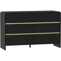 Melody Maison Black 6 Drawer Chest Of Drawers - Meridian Black Range