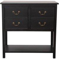 Melody Maison Black 4 Drawer Chest / Console Table With Shelf - Briggs Range