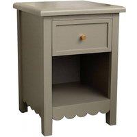 Melody Maison One Drawer Scalloped Bedside Table - Staunton Taupe Range