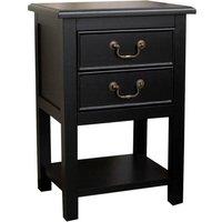 Melody Maison Black 2 Drawer Bedside Table With Shelf - Briggs Range