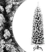 Berkfield Home Slim Artificial Christmas Tree with Flocked Snow Green 150 cm PVC