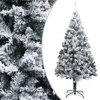 Berkfield Home Artificial Christmas Tree with Flocked Snow Green 180 cm PVC