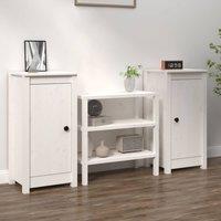 Berkfield Home Sideboards 2 pcs White 40x35x80 cm Solid Wood Pine | Size: 40 x 35 x 80 cm