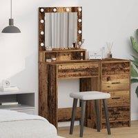 Berkfield Home Dressing Table with LED Lights - Old Wood, 50x41x135 cm in Brown | Size: 50 x 41 x 135 cm