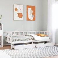 Berkfield Home Daybed with Drawers without Mattress White 90x200 cm Solid Wood