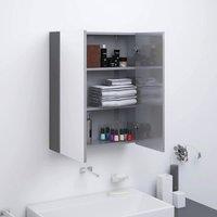 Berkfield Home Bathroom Mirror Cabinet 60x15x75 cm MDF Shining Grey | Size: 60 x 15 x 75 cm