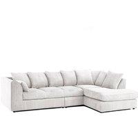 SNUG FURNITURE BIRMINGHAM LTD Luxury Jumbo Cord Extra Large Corner Right Hand Sofa in Cream