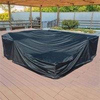 Direct Wicker 600D Outdoor Sofa Conversation Set Covers - Black | Size: 1 Pack