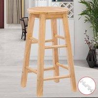 Havendro Wooden Bar Stool 60cm Kitchen Breakfast Stool in Brown
