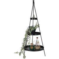 EONLION 3 Tier Black Metal Pyramid Rack Display Stand