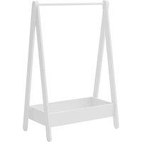 EONLION Wooden Hanging Dress Up Clothes Rail Rack in White