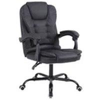 EONLION Reclining Office Chair Faux Leather Adjustable Seat Black