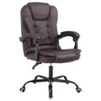 EONLION Reclining Office Chair Faux Leather Adjustable Seat Brown