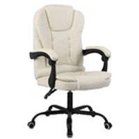 EONLION Reclining Office Chair Faux Leather Adjustable Seat Beige