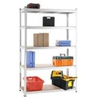 EONLION 180X120X45CM Metal Shelving Units 5 Tiers Steel Garage Shelving Silver | Size: 180 x 120 x 45 cm