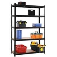 EONLION 180X120X45CM Metal Shelving Units 5 Tiers Steel Garage Shelving Black | Size: 180 x 120 x 45 cm
