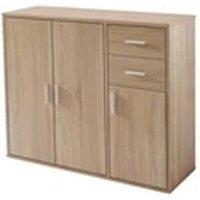EONLION Wooden Sideboard Cabinet Cupboard Unit Storage Furniture Oak in Light Oak