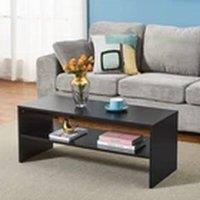 EONLION 2 Tiers Coffee Table Couch End Side Sofa Tea Accent Table Black
