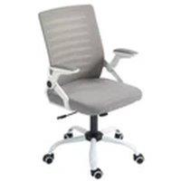 EONLION Mid-Back Office Chair Flip-Up Armrest Desk Swivel Chair Grey