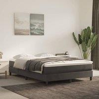 Berkfield Home Box Spring Bed Frame Dark Grey 135x190 cm Double Velvet