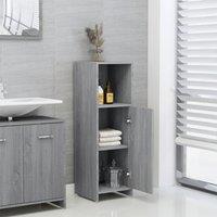 Berkfield Home Bathroom Cabinet Grey Sonoma 30x30x95 cm Engineered Wood | Size: 30 x 30 x 95 cm