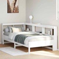 Berkfield Home Bookcase Bed without Mattress White 90x200 cm Solid Wood Pine