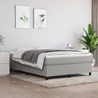 Berkfield Home Box Spring Bed Frame Light Grey 135x190 cm Double Fabric