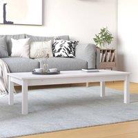 Berkfield Home Coffee Table White 110x50x30 cm Solid Wood Pine | Size: 110 x 50 x 30 cm