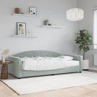 Berkfield Home Daybed with Mattress Light Grey 90x190 cm Velvet